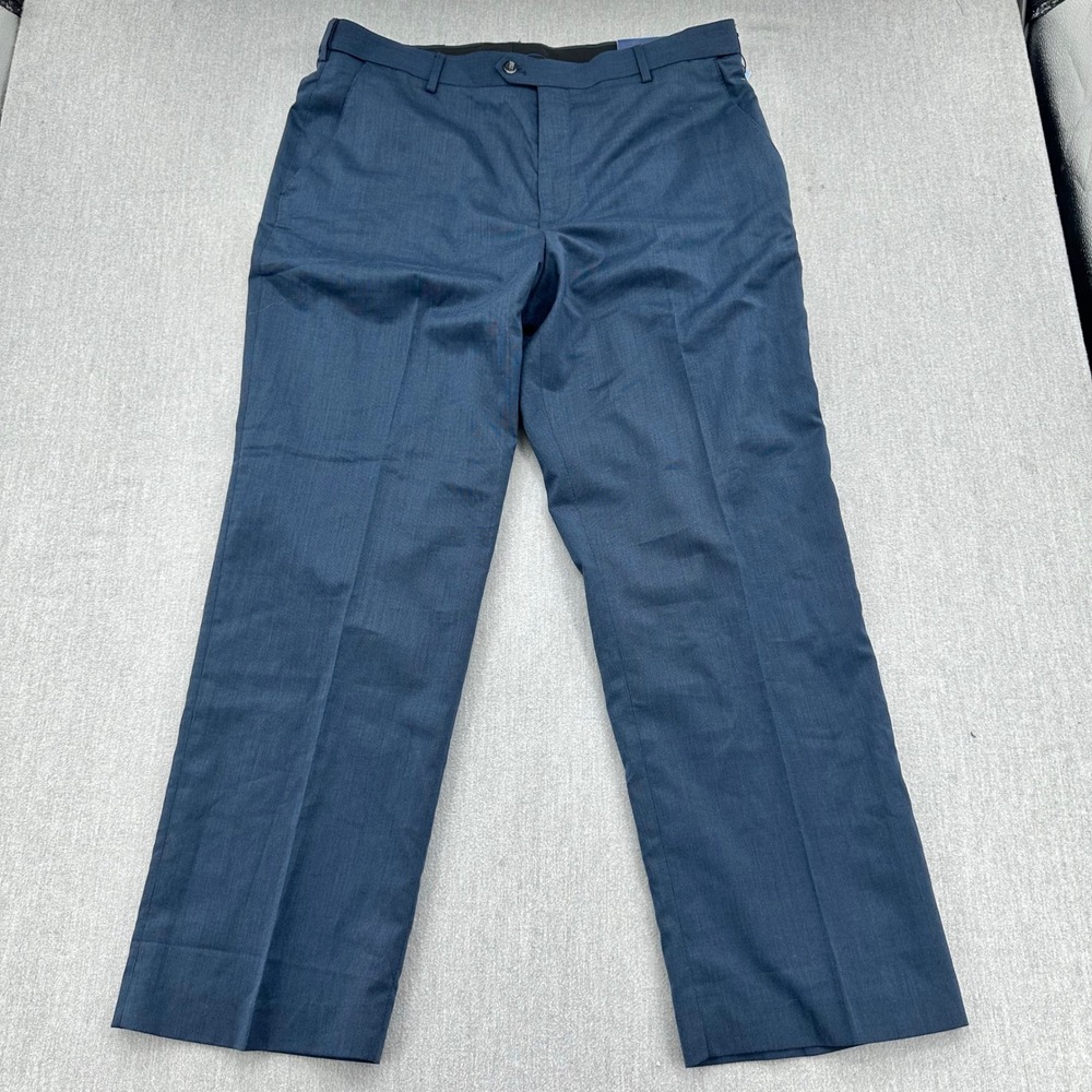 Croft & Barrow Dress Pants Mens 40x32 Blue True Comfort Classic Fit Stretch Flat